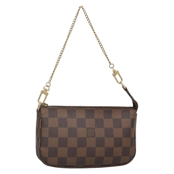 LOUIS VUITTON Damier Ebene Mini Pochette Accessoires Pouch N58009 LV Auth 140513