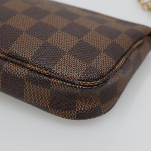 LOUIS VUITTON Damier Ebene Mini Pochette Accessoires Pouch N58009 LV Auth 140513