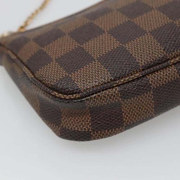 LOUIS VUITTON Damier Ebene Mini Pochette Accessoires Pouch N58009 LV Auth 140513