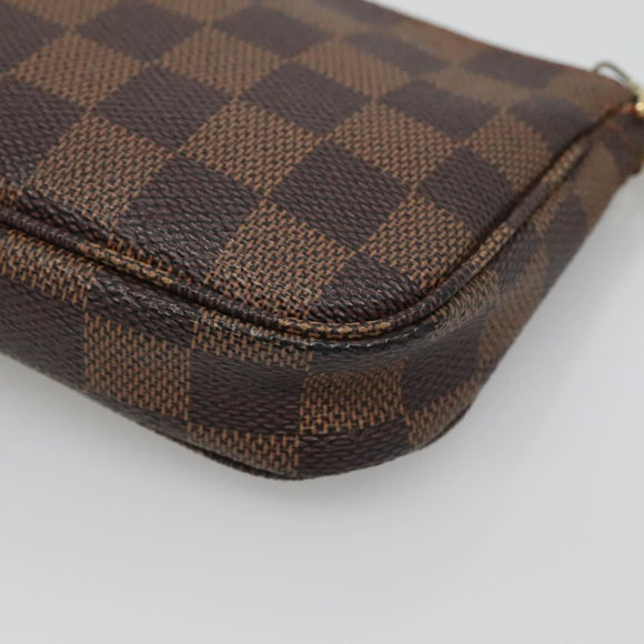 LOUIS VUITTON Damier Ebene Mini Pochette Accessoires Pouch N58009 LV Auth 140513