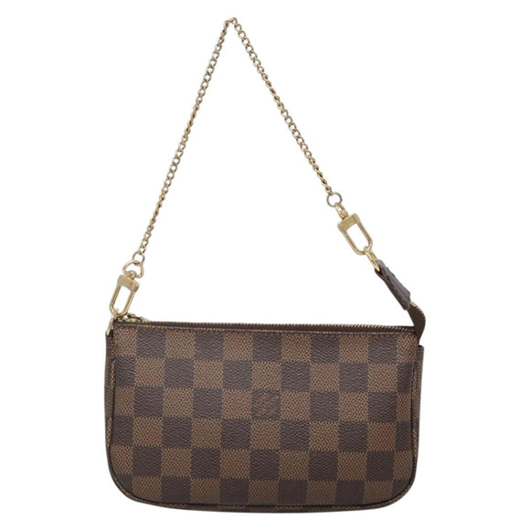 LOUIS VUITTON Damier Ebene Mini Pochette Accessoires Pouch N58009 LV Auth 140513