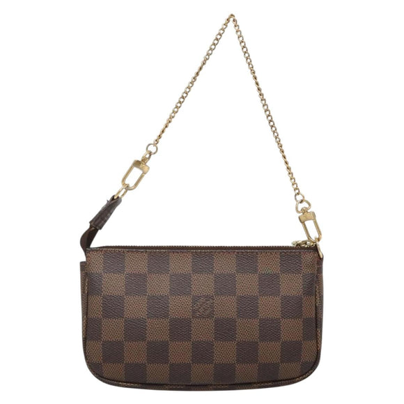 LOUIS VUITTON Damier Ebene Mini Pochette Accessoires Pouch N58009 LV Auth 140513