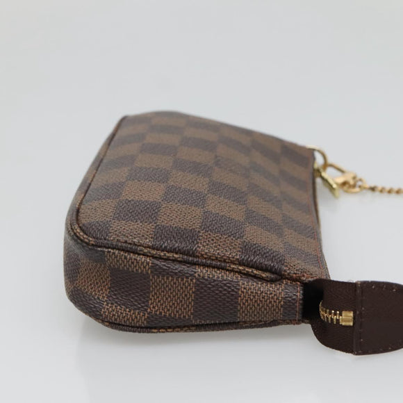 LOUIS VUITTON Damier Ebene Mini Pochette Accessoires Pouch N58009 LV Auth 140513
