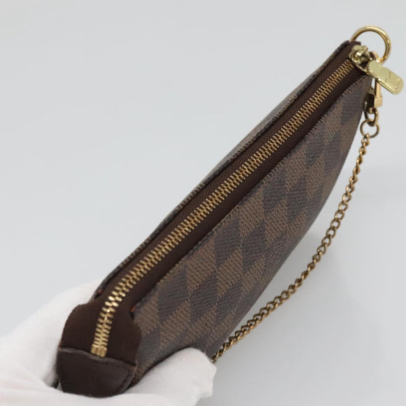 LOUIS VUITTON Damier Ebene Mini Pochette Accessoires Pouch N58009 LV Auth 140513