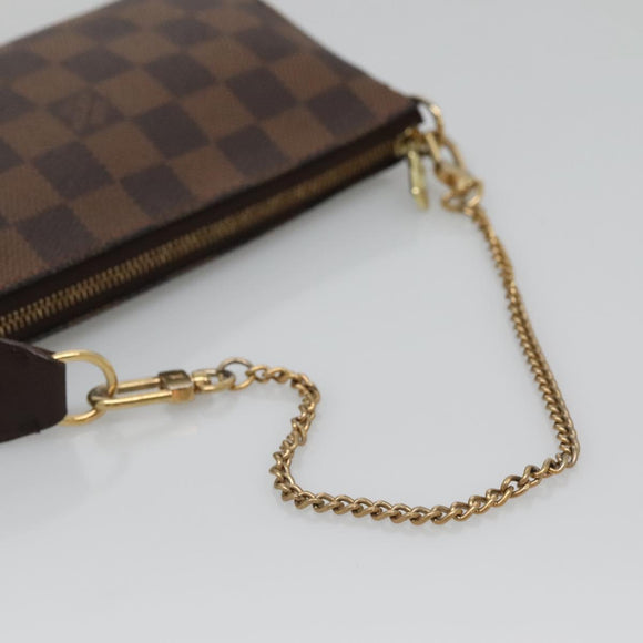 LOUIS VUITTON Damier Ebene Mini Pochette Accessoires Pouch N58009 LV Auth 140513