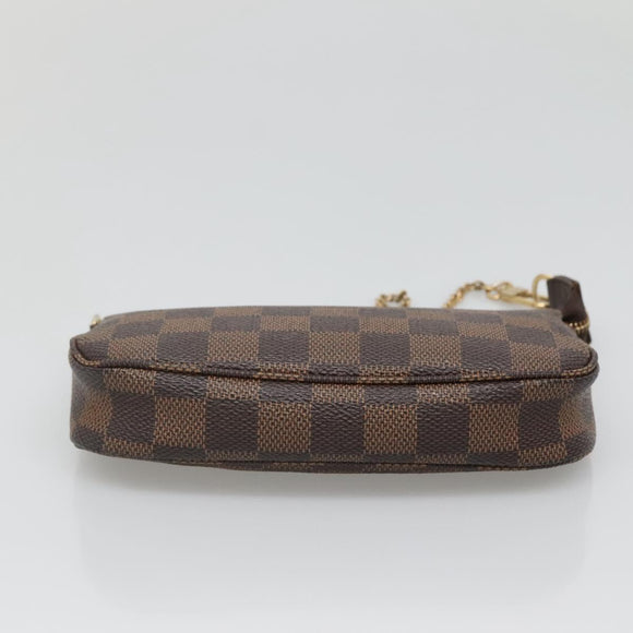 LOUIS VUITTON Damier Ebene Mini Pochette Accessoires Pouch N58009 LV Auth 140513