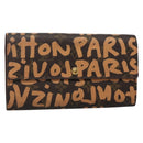 LOUIS VUITTON Graffiti Porte Monnaie Credit Wallet Orange M92190 LV Auth 140515-1