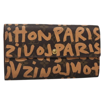 LOUIS VUITTON Graffiti Porte Monnaie Credit Wallet Orange M92190 LV Auth 140515