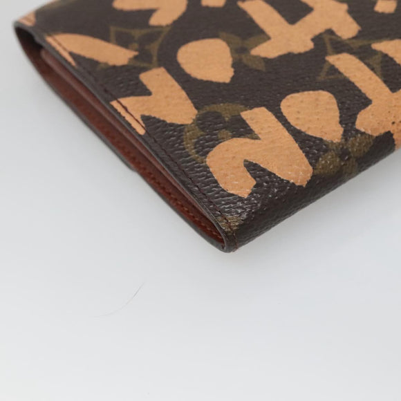 LOUIS VUITTON Graffiti Porte Monnaie Credit Wallet Orange M92190 LV Auth 140515