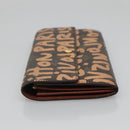 LOUIS VUITTON Graffiti Porte Monnaie Credit Wallet Orange M92190 LV Auth 140515-3