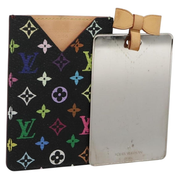 LOUIS VUITTON Monogram Multicolor Etui Miroir Mirror Black M92651 LV Auth 140516