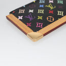 LOUIS VUITTON Multicolor Pochette Cles Coin Purse Black M13664 Auth 140517V-16