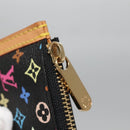 LOUIS VUITTON Multicolor Pochette Cles Coin Purse Black M13664 Auth 140517V-8