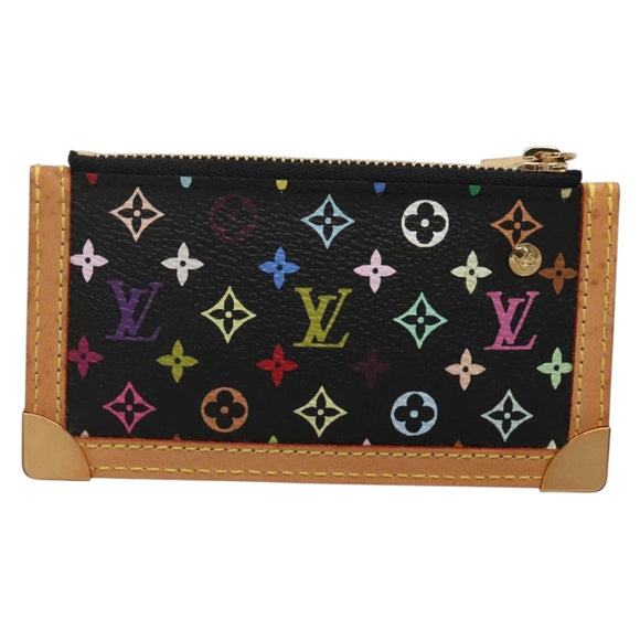 LOUIS VUITTON Multicolor Pochette Cles Coin Purse Black M13664 Auth 140517V