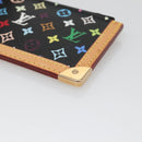 LOUIS VUITTON Multicolor Pochette Cles Coin Purse Black M13664 Auth 140517V-7