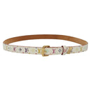 LOUIS VUITTON Monogram Multicolor Ceinture Belt White LV Auth 140518-1