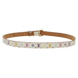 LOUIS VUITTON Monogram Multicolor Ceinture Belt White LV Auth 140518 - 0