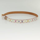 LOUIS VUITTON Monogram Multicolor Ceinture Belt White LV Auth 140518-3