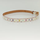 LOUIS VUITTON Monogram Multicolor Ceinture Belt White LV Auth 140518-4