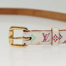 LOUIS VUITTON Monogram Multicolor Ceinture Belt White LV Auth 140518-5