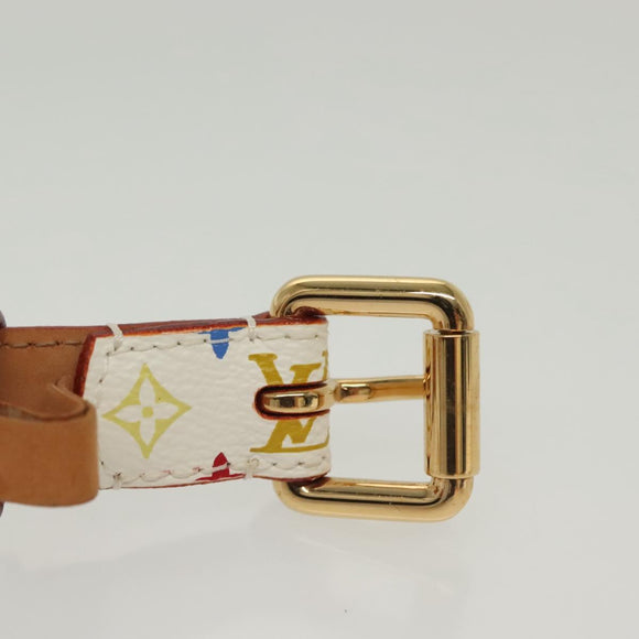 LOUIS VUITTON Monogram Multicolor Ceinture Belt White LV Auth 140518