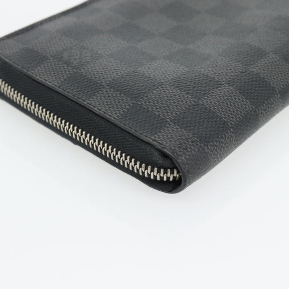 LOUIS VUITTON Damier Graphite Illustre Zippy Organizer Wallet N63002 Auth 140524