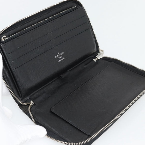 LOUIS VUITTON Damier Graphite Illustre Zippy Organizer Wallet N63002 Auth 140524