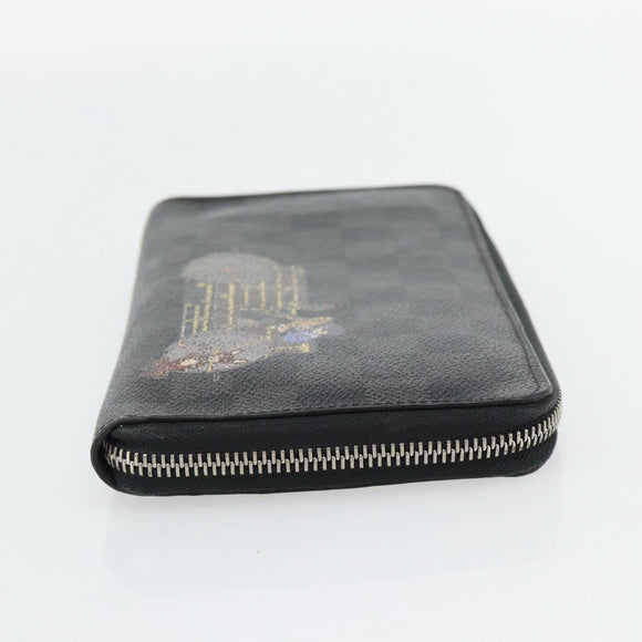 LOUIS VUITTON Damier Graphite Illustre Zippy Organizer Wallet N63002 Auth 140524
