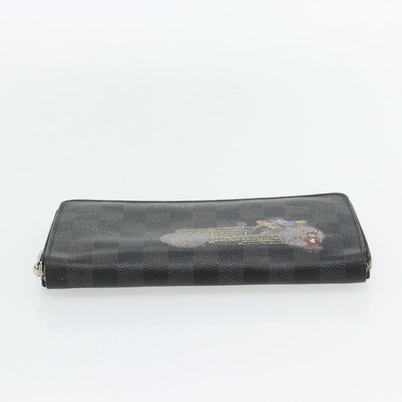 LOUIS VUITTON Damier Graphite Illustre Zippy Organizer Wallet N63002 Auth 140524