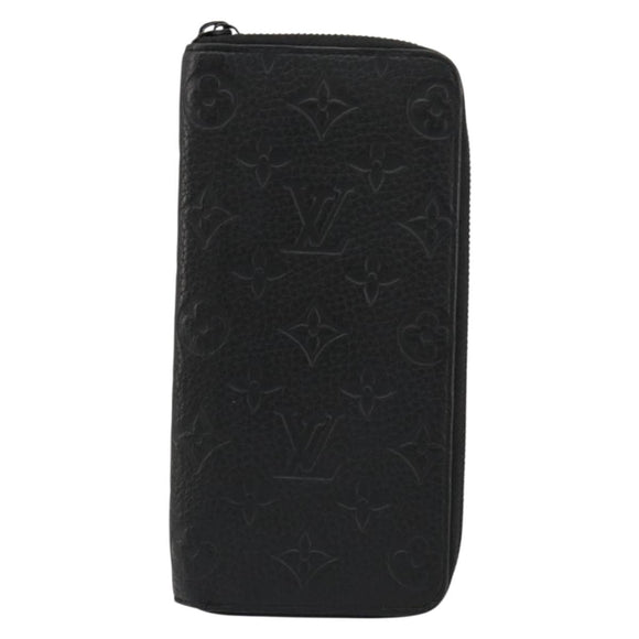 LOUIS VUITTON Monogram Empreinte Zippy Portemonnee Zwart M61864 LV Auth 140525