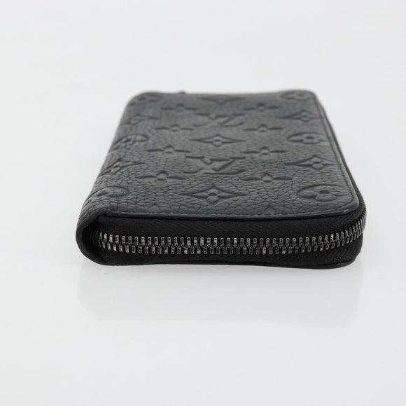LOUIS VUITTON Monogram Empreinte Zippy Portemonnee Zwart M61864 LV Auth 140525