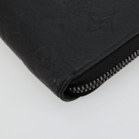 LOUIS VUITTON Monogram Empreinte Zippy Portemonnee Zwart M61864 LV Auth 140525