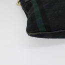 GUCCI GG Canvas Sherry Line Shoulder Bag Black Gold 144388 Auth 140536-8