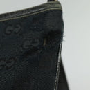 GUCCI GG Canvas Sherry Line Shoulder Bag Black Gold 144388 Auth 140536-10