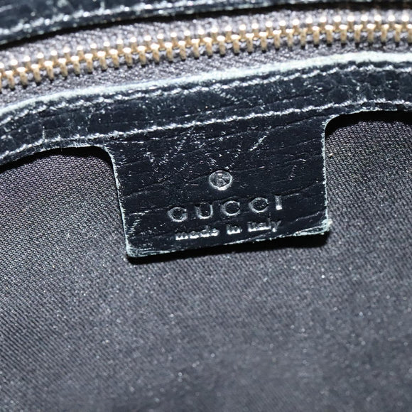 GUCCI GG Canvas Sherry Line Shoulder Bag Black Gold 144388 Auth 140536