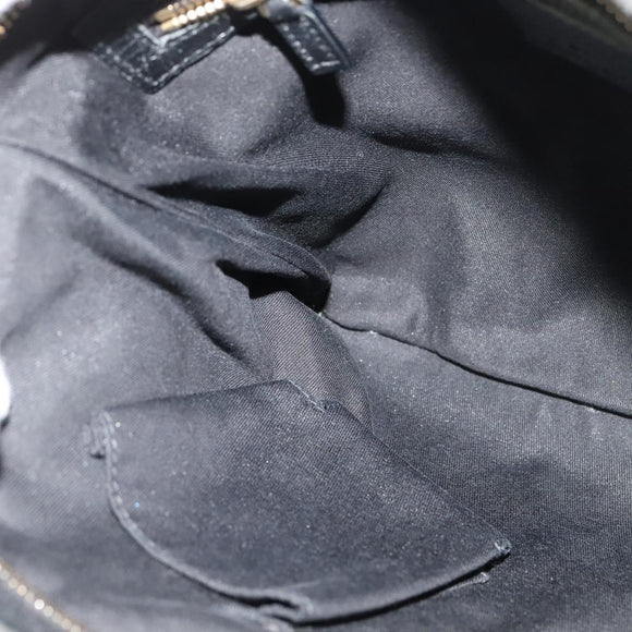 GUCCI GG Canvas Sherry Line Shoulder Bag Black Gold 144388 Auth 140536