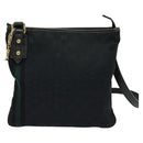 GUCCI GG Canvas Sherry Line Shoulder Bag Black Gold 144388 Auth 140536-13