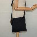 GUCCI GG Canvas Sherry Line Shoulder Bag Black Gold 144388 Auth 140536-22