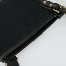 GUCCI GG Canvas Sherry Line Shoulder Bag Black Gold 144388 Auth 140536-6
