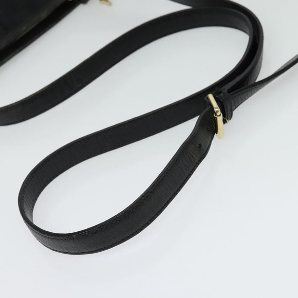 GUCCI GG Canvas Sherry Line Shoulder Bag Black Gold 144388 Auth 140536