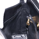 Salvatore Ferragamo Gancini Shoulder Bag Leather Black Gold Auth 140540-19