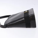 Salvatore Ferragamo Gancini Shoulder Bag Leather Black Gold Auth 140540-4
