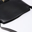 Salvatore Ferragamo Gancini Shoulder Bag Leather Black Gold Auth 140540-6