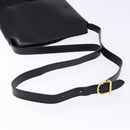 Salvatore Ferragamo Gancini Shoulder Bag Leather Black Gold Auth 140540-7