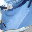 Salvatore Ferragamo Gancini Shoulder Bag Leather Gray Beige gold Auth 140541-11