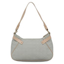 Salvatore Ferragamo Gancini Shoulder Bag Leather Gray Beige gold Auth 140541-2