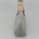 Salvatore Ferragamo Gancini Schoudertas Leer Grijs Beige goud Auth 140541-3