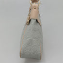 Salvatore Ferragamo Gancini Schoudertas Leer Grijs Beige goud Auth 140541-4