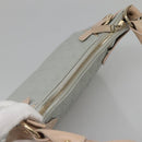 Salvatore Ferragamo Gancini Shoulder Bag Leather Gray Beige gold Auth 140541-6