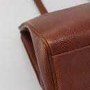 Salvatore Ferragamo Vala Shoulder Bag Leather Brown Gold Auth 140542-14